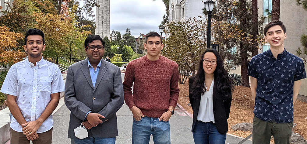 SimCenter Fall 2021 Data Science Intern Program (L to R): Rohil Kanwar, Ajay B. Harish, Michael Leite-Garcia, Michelle Gu, Maxwell Liu